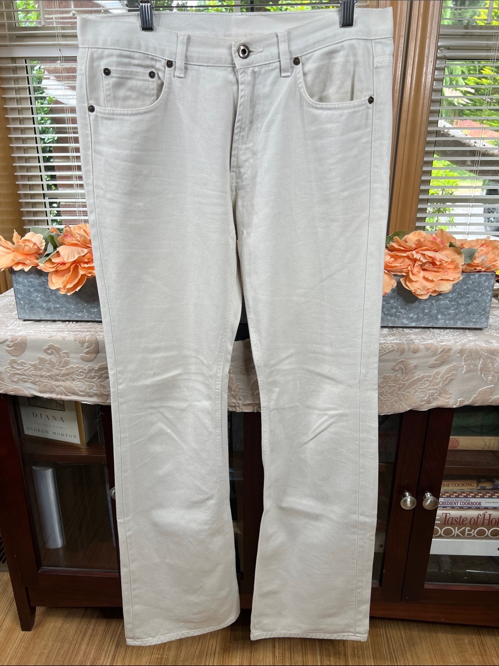 Miu Miu Ecru Straight Jeans Size 32